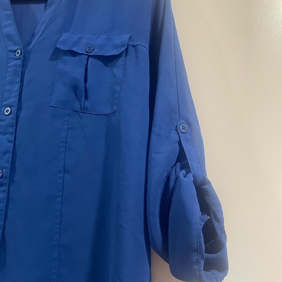 Candie's Blue Button-Up Blouse - Picture 3 of 3